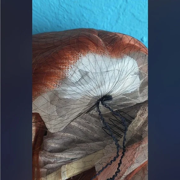 Dark Orange Long Straight Wig - Picture 3 of 5